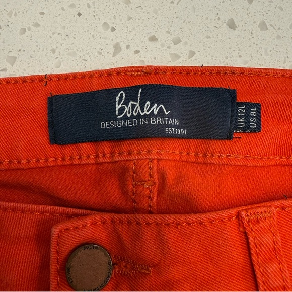 Boden Cambridge Ankle Skimmer Coral Orange Jeans 8L Preppy - Picture 3 of 13